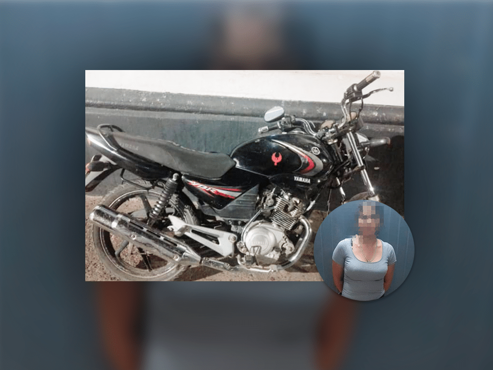 Moto con pedido de secuestro: aprehenden a una joven