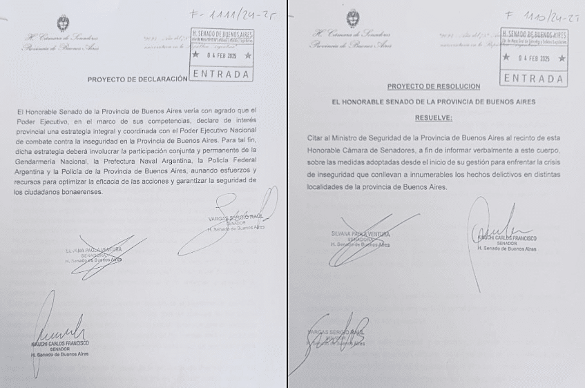 Inseguridad: el bloque de senadores de LLA pidió la intervención de las Fuerzas Federales en la Provincia